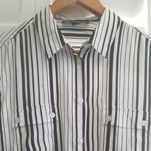 Black and white stripe blouse